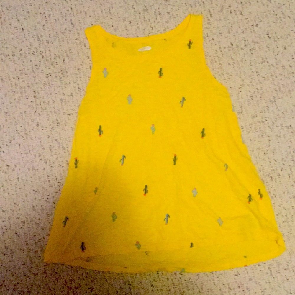 Yellow Tee with cactuses on it